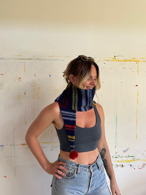 Felted Pom Pom Scarf