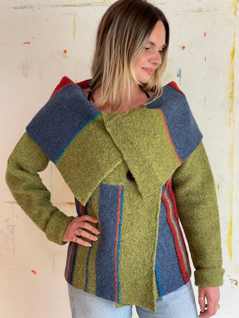 Portrait Collar Felted Jacket